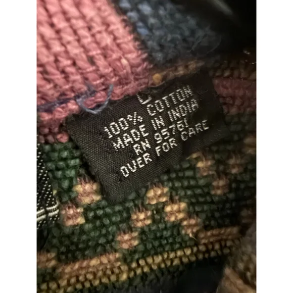 Women's NEW IDENTITY Pink Blue Patterned Vintage Style Full Zip Jacket L - Picture 3 of 4